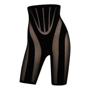 Wolford x Mugler Flock Shaping Short in Black Mesh Tight Bike - Medium M